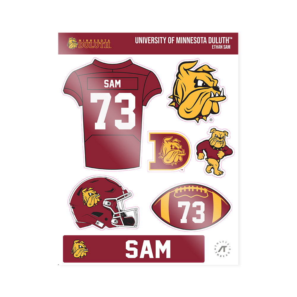 UMN Duluth - NCAA Football : Ethan Sam - Sticker Sheet-1