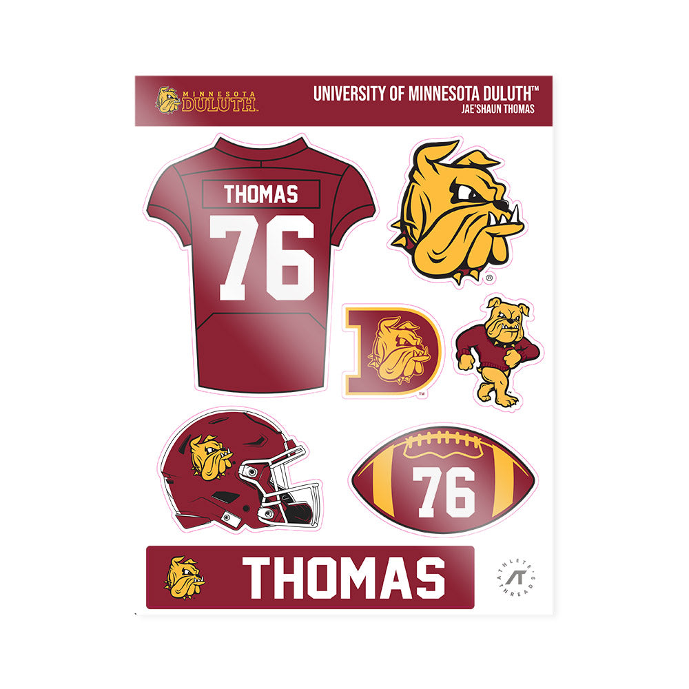 UMN Duluth - NCAA Football : Jae'Shaun Thomas - Sticker Sheet-1