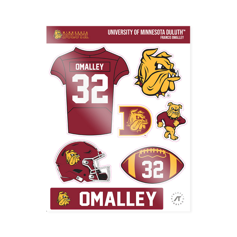 UMN Duluth - NCAA Football : Francis OMalley - Sticker Sheet-0