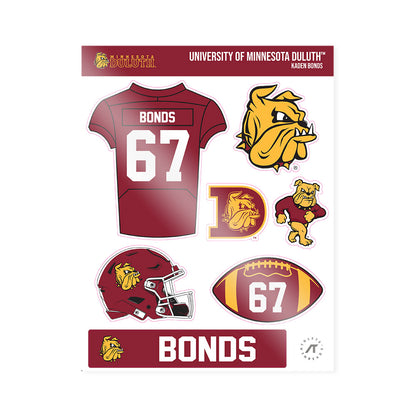 UMN Duluth - NCAA Football : Kaden Bonds - Sticker Sheet-0