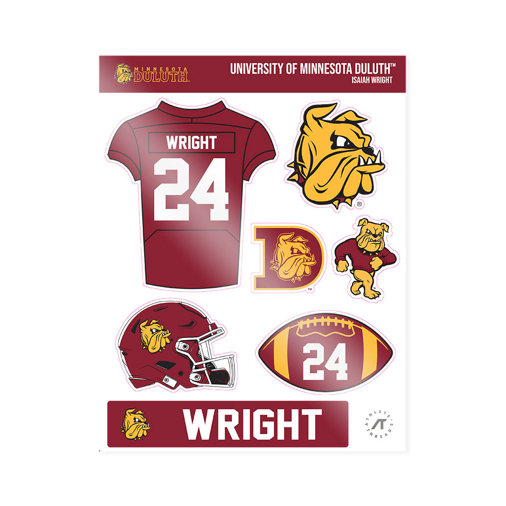 UMN Duluth - NCAA Football : Isaiah Wright - Sticker Sheet-0