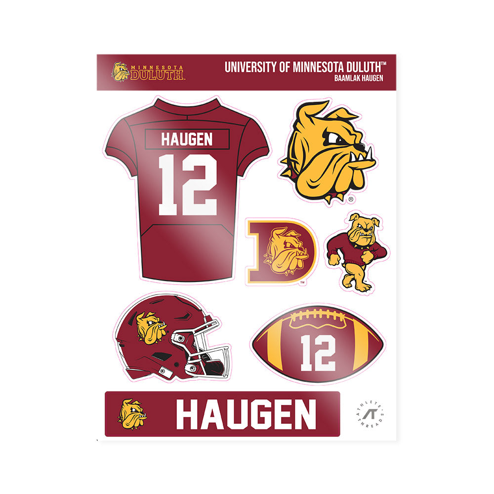 UMN Duluth - NCAA Football : Baamlak Haugen - Sticker Sheet-0