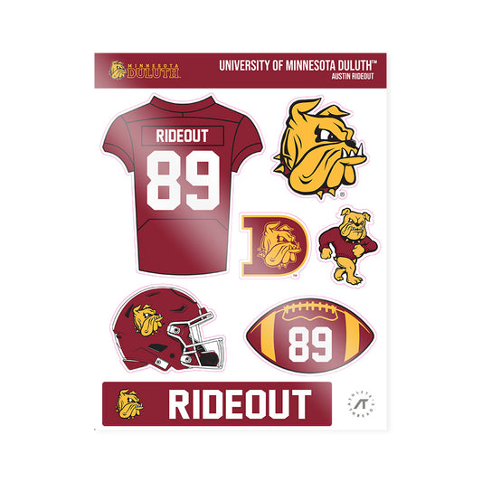 UMN Duluth - NCAA Football : Austin Rideout - Sticker Sheet-0