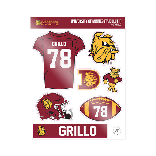UMN Duluth - NCAA Football : Joey Grillo - Sticker Sheet-0