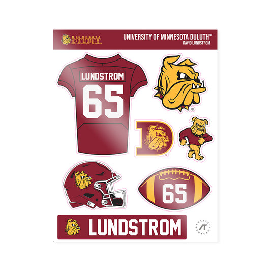 UMN Duluth - NCAA Football : David Lundstrom - Sticker Sheet-0