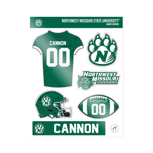 Northwest Missouri State - NCAA Football : Jaron Cannon - Sticker Sheet-0