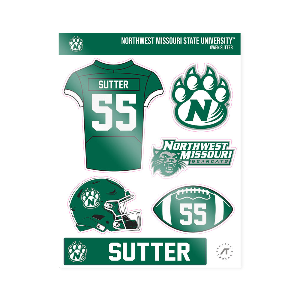 Northwest Missouri State - NCAA Football : Owen Sutter - Sticker Sheet-0