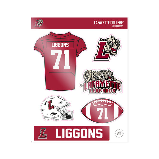 Lafayette College - NCAA Football : Zen Liggons - Sticker Sheet-0