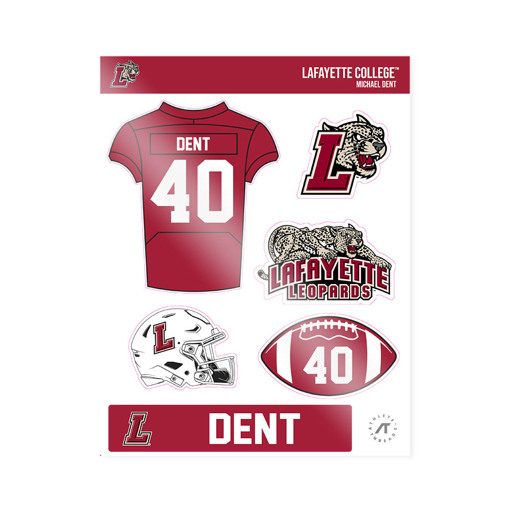 Lafayette College - NCAA Football : Michael Dent - Sticker Sheet-0