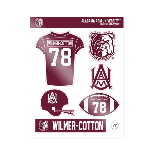 AAMU - NCAA Football : Jelani Wilmer-Cotton - Sticker Sheet-0