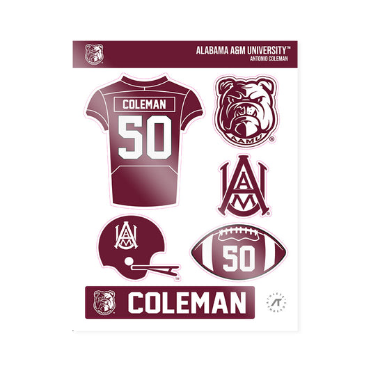 AAMU - NCAA Football : Antonio Coleman - Sticker Sheet-0