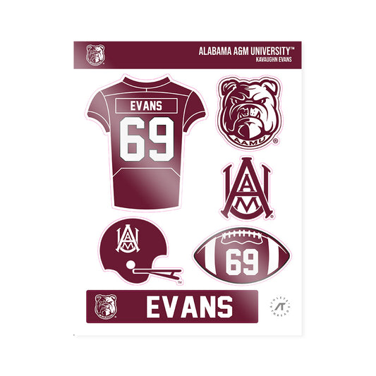 AAMU - NCAA Football : Kavaughn Evans - Sticker Sheet-0