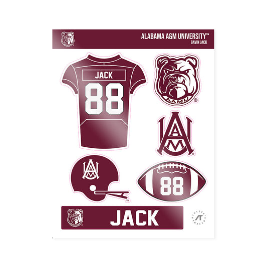 AAMU - NCAA Football : Gavin Jack - Sticker Sheet-0