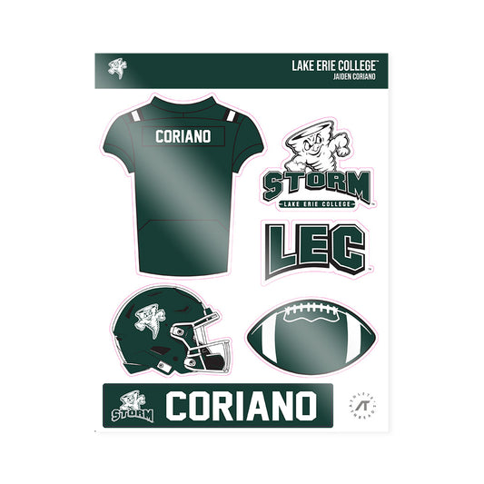 Lake Erie College - NCAA Football : Jaiden Coriano - Sticker Sheet-0