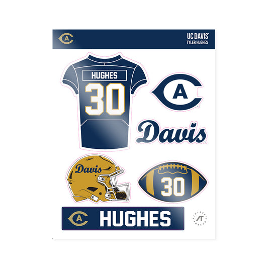 UC Davis - NCAA Football : Tyler Hughes - Sticker Sheet-0