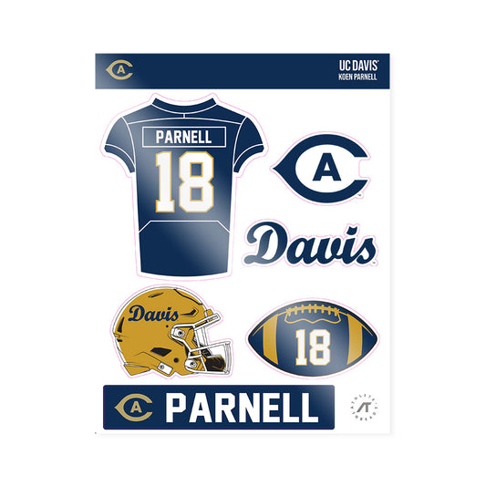UC Davis - NCAA Football : Koen Parnell - Sticker Sheet-0