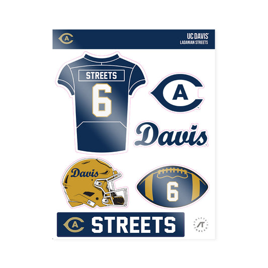 UC Davis - NCAA Football : LaDanian Streets - Sticker Sheet-0