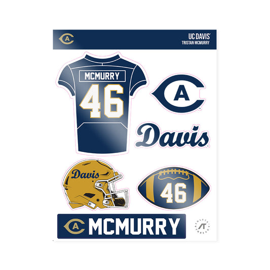 UC Davis - NCAA Football : Tristan McMurry - Sticker Sheet-0