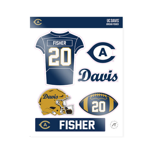 UC Davis - NCAA Football : Jordan Fisher - Sticker Sheet-0