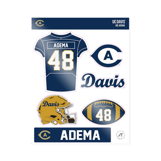 UC Davis - NCAA Football : Joe Adema - Sticker Sheet-0