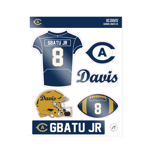 UC Davis - NCAA Football : Samuel Gbatu Jr - Sticker Sheet-0