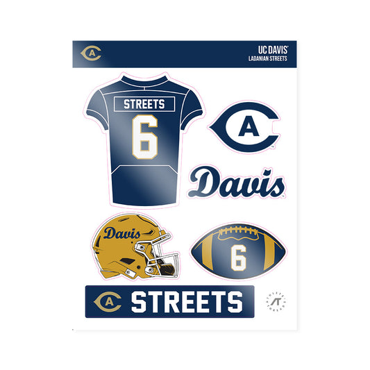 UC Davis - NCAA Football : LaDanian Streets - Sticker Sheet-0