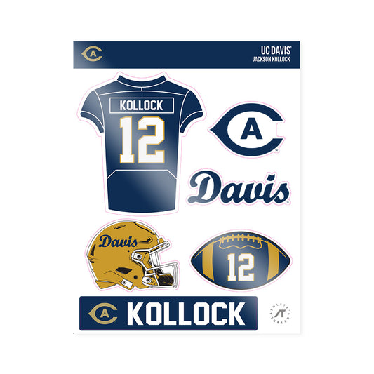 UC Davis - NCAA Football : Jackson Kollock - Sticker Sheet-0