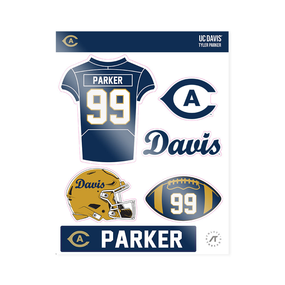UC Davis - NCAA Football : Tyler Parker - Sticker Sheet-0