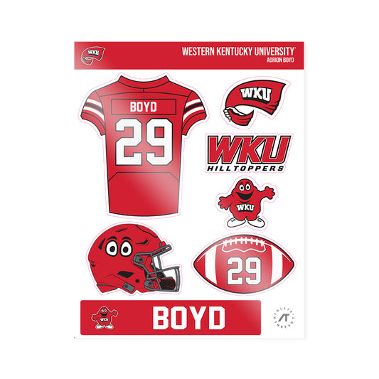 Western Kentucky - NCAA Football : Adrion Boyd - Sticker Sheet-0