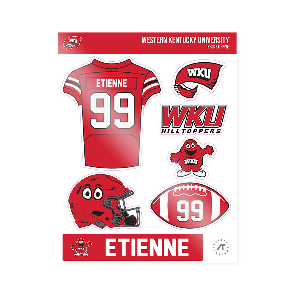 Western Kentucky - NCAA Football : Eric Etienne - Sticker Sheet-0