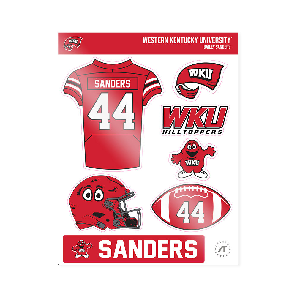 Western Kentucky - NCAA Football : Bailey Sanders - Sticker Sheet-0