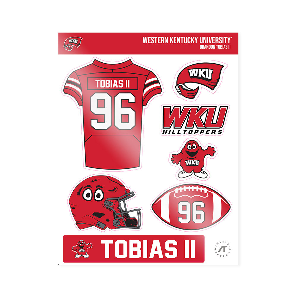Western Kentucky - NCAA Football : Brandon Tobias II - Sticker Sheet-0
