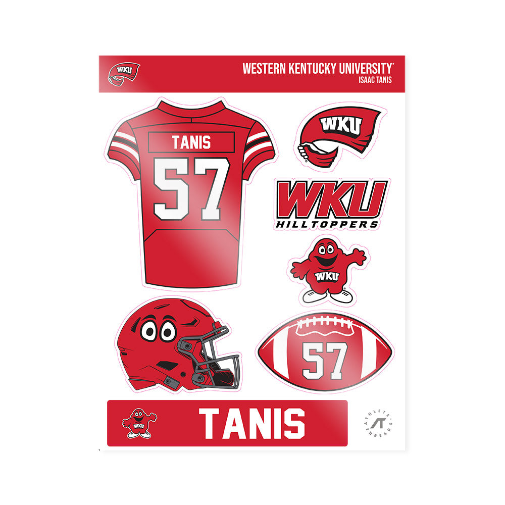 Western Kentucky - NCAA Football : Isaac Tanis - Sticker Sheet-0