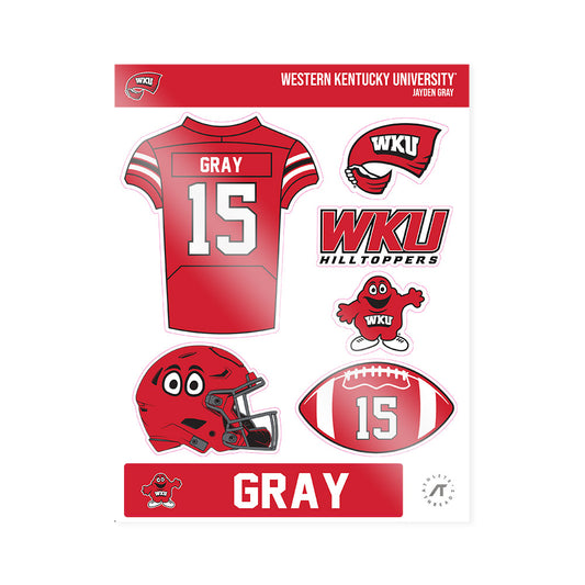 Western Kentucky - NCAA Football : Jayden Gray - Sticker Sheet-0