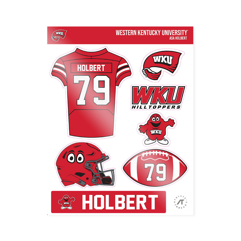 Western Kentucky - NCAA Football : Asa Holbert - Sticker Sheet-0
