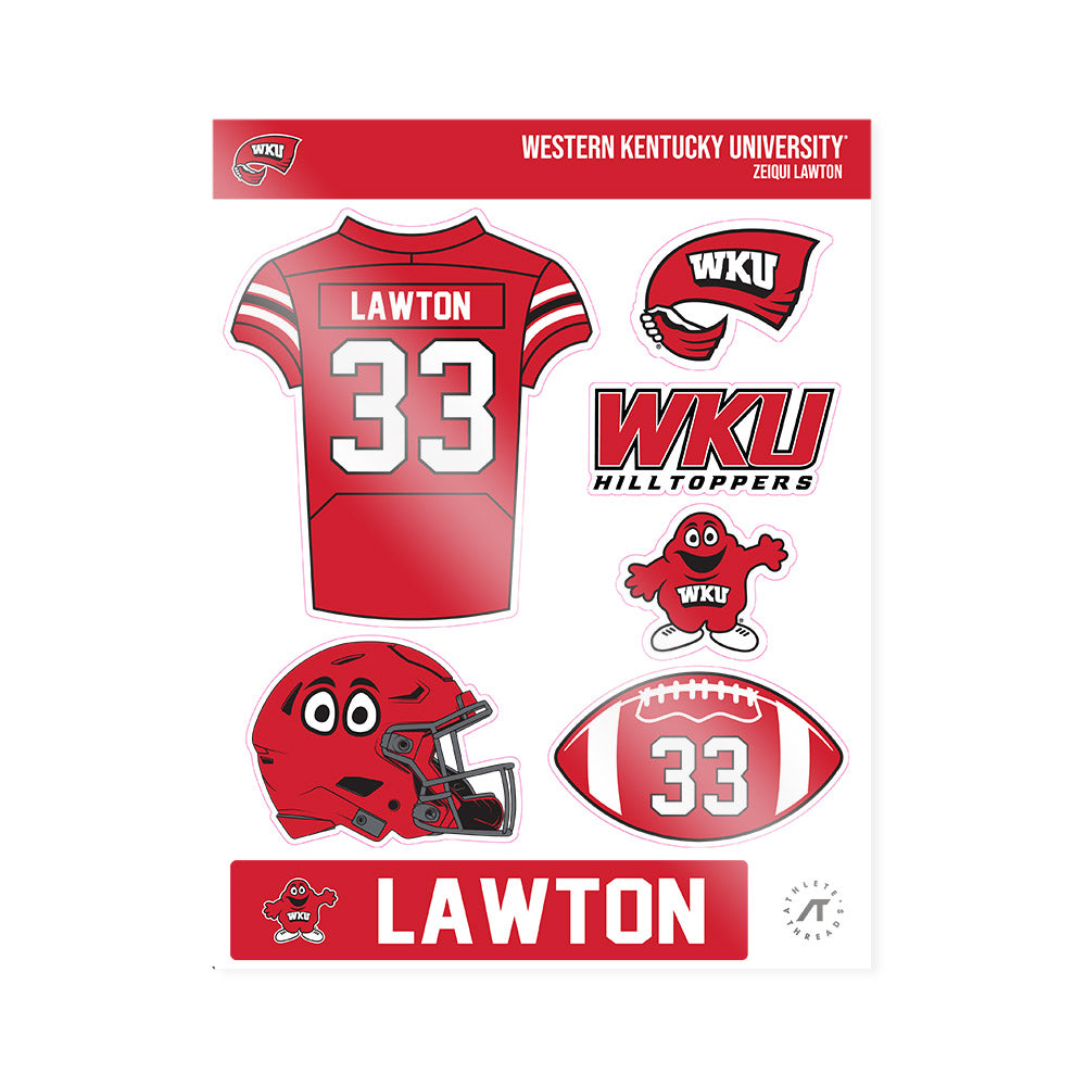 Western Kentucky - NCAA Football : Zeiqui Lawton - Sticker Sheet-0