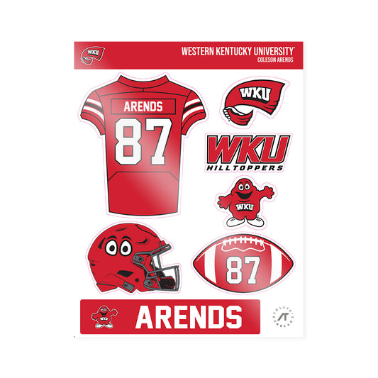 Western Kentucky - NCAA Football : Coleson Arends - Sticker Sheet-0