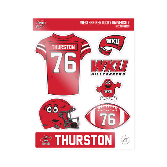 Western Kentucky - NCAA Football : Max Thurston - Sticker Sheet-0