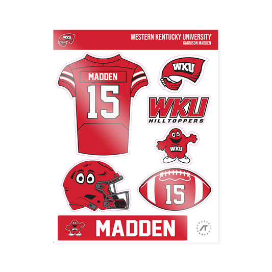 Western Kentucky - NCAA Football : Garrison Madden - Sticker Sheet-0