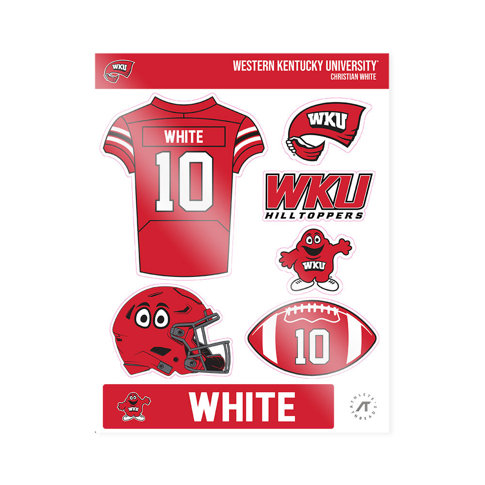 Western Kentucky - NCAA Football : Christian White - Sticker Sheet-0
