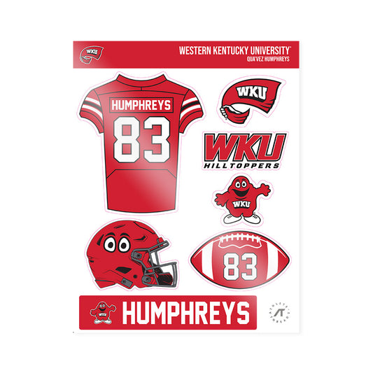 Western Kentucky - NCAA Football : Qua'Vez Humphreys - Sticker Sheet-0
