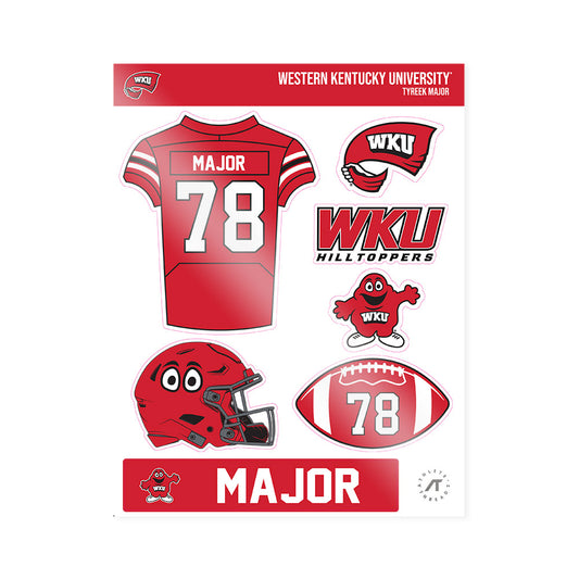 Western Kentucky - NCAA Football : Tyreek Major - Sticker Sheet-0