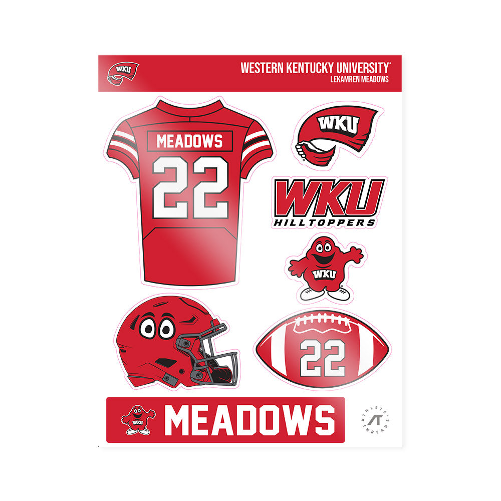 Western Kentucky - NCAA Football : Lekamren Meadows - Sticker Sheet-0