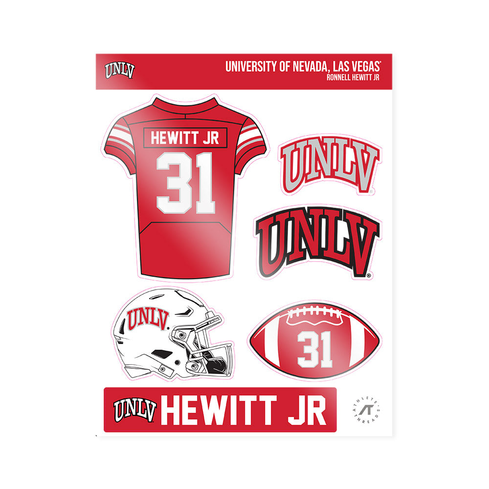 UNLV - NCAA Football : Ronnell Hewitt Jr - Sticker Sheet-0