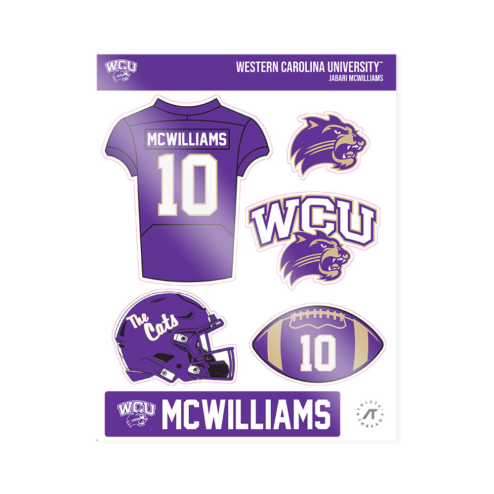 Western Carolina - NCAA Football : Jabari McWilliams - Sticker Sheet-0