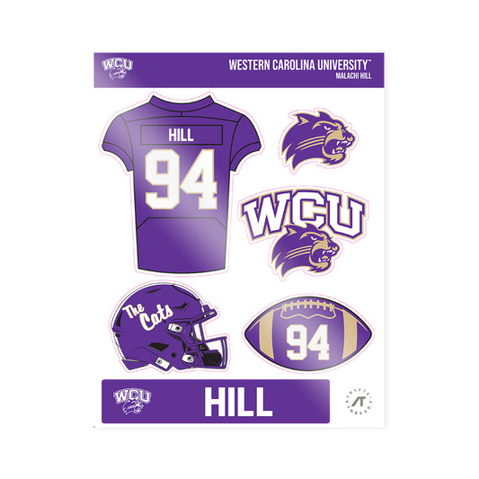 Western Carolina - NCAA Football : Malachi Hill - Sticker Sheet-0