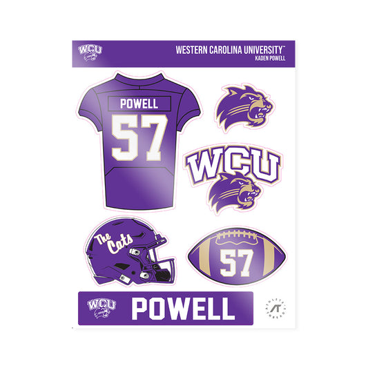 Western Carolina - NCAA Football : Kaden Powell - Sticker Sheet-0