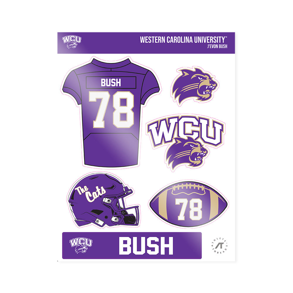 Western Carolina - NCAA Football : J'evon Bush - Sticker Sheet-0