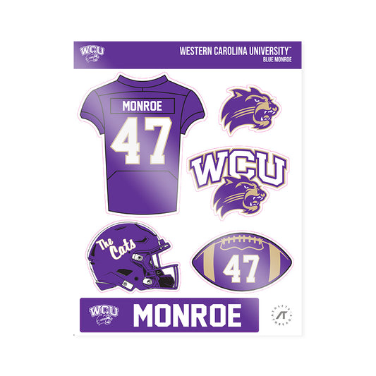 Western Carolina - NCAA Football : Blue Monroe - Sticker Sheet-0