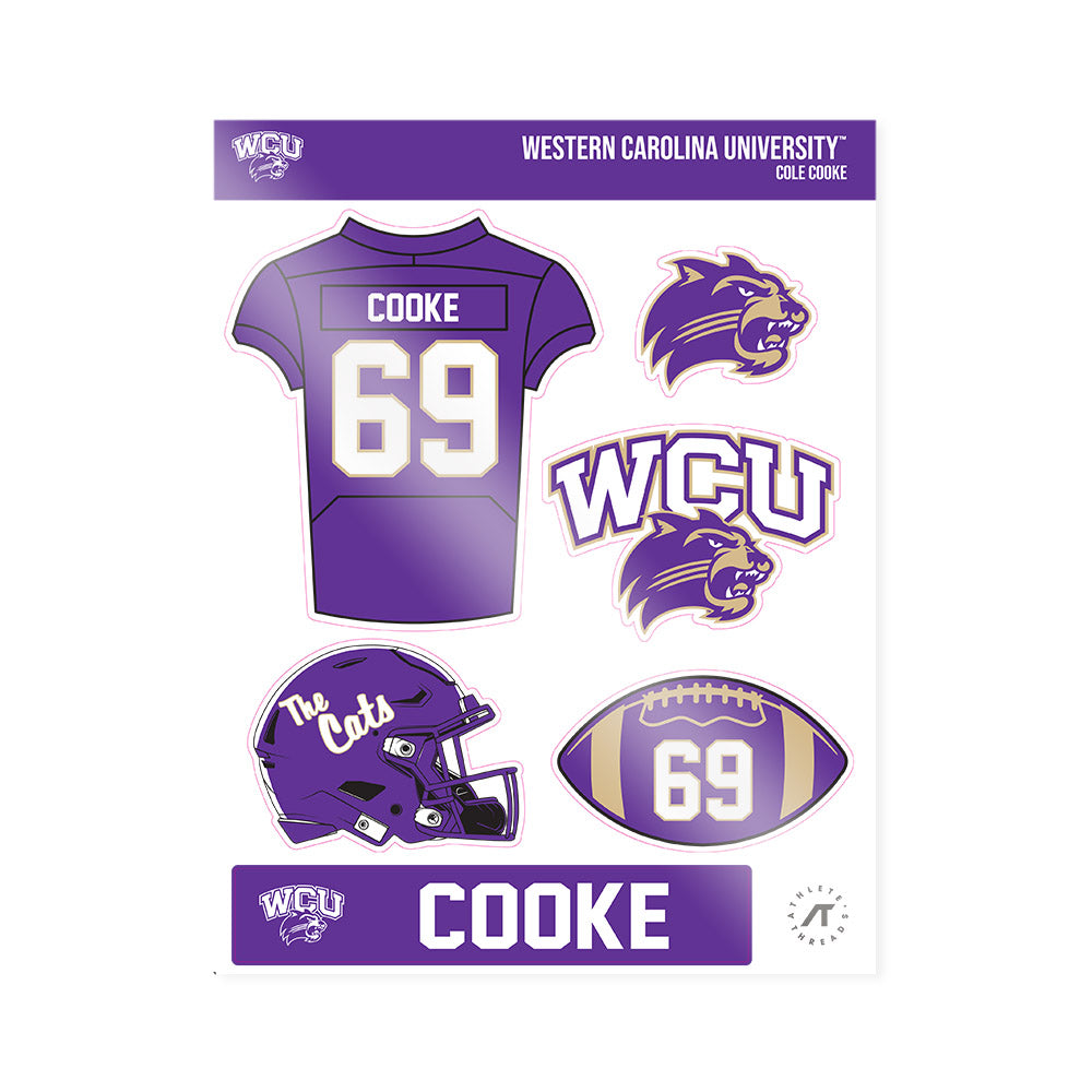 Western Carolina - NCAA Football : Cole Cooke - Sticker Sheet-0